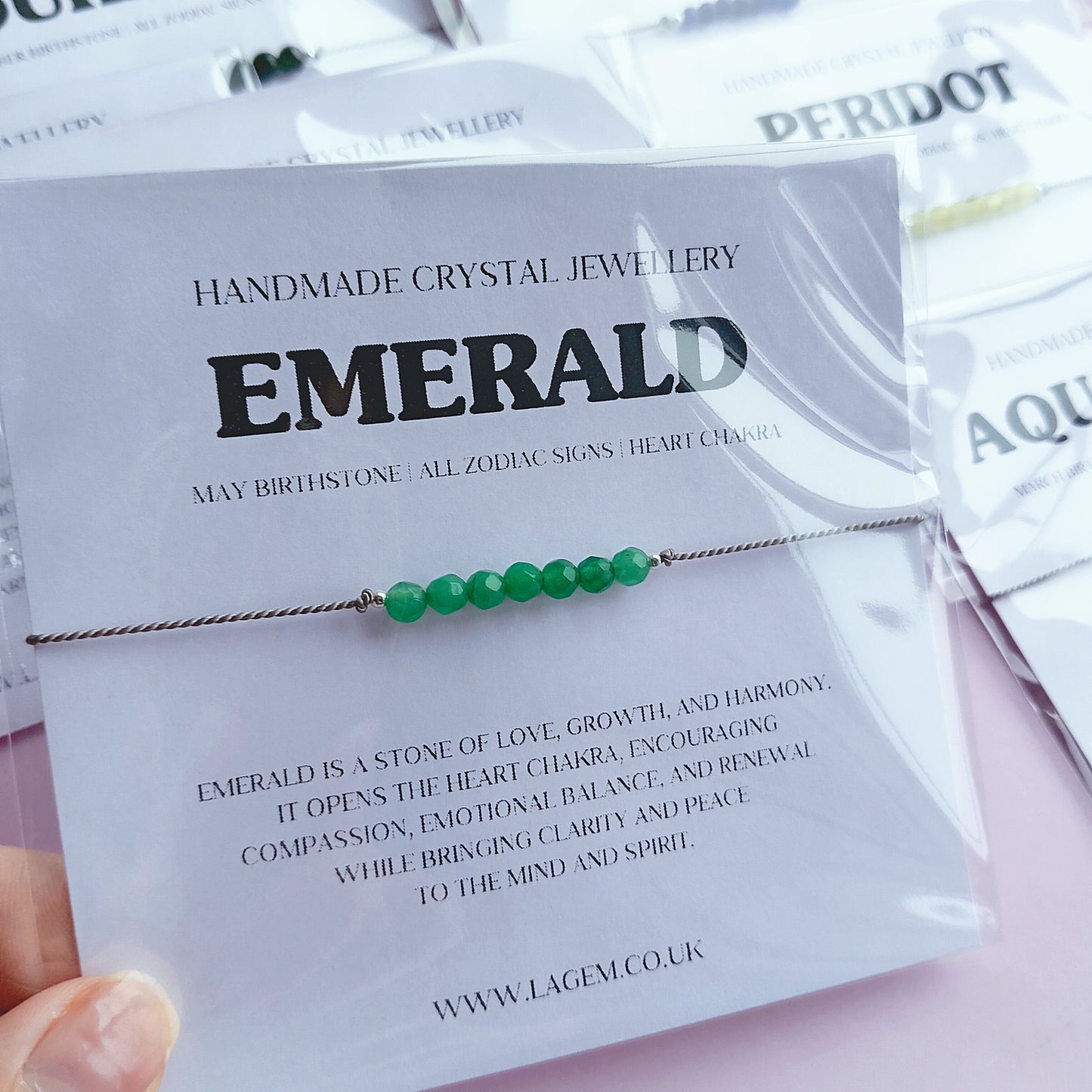 emerald crystal bracelet UK