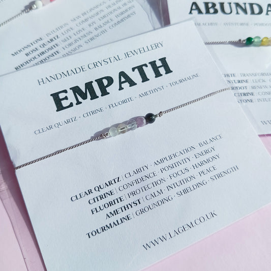 handmade crystal bracelet for empath protection