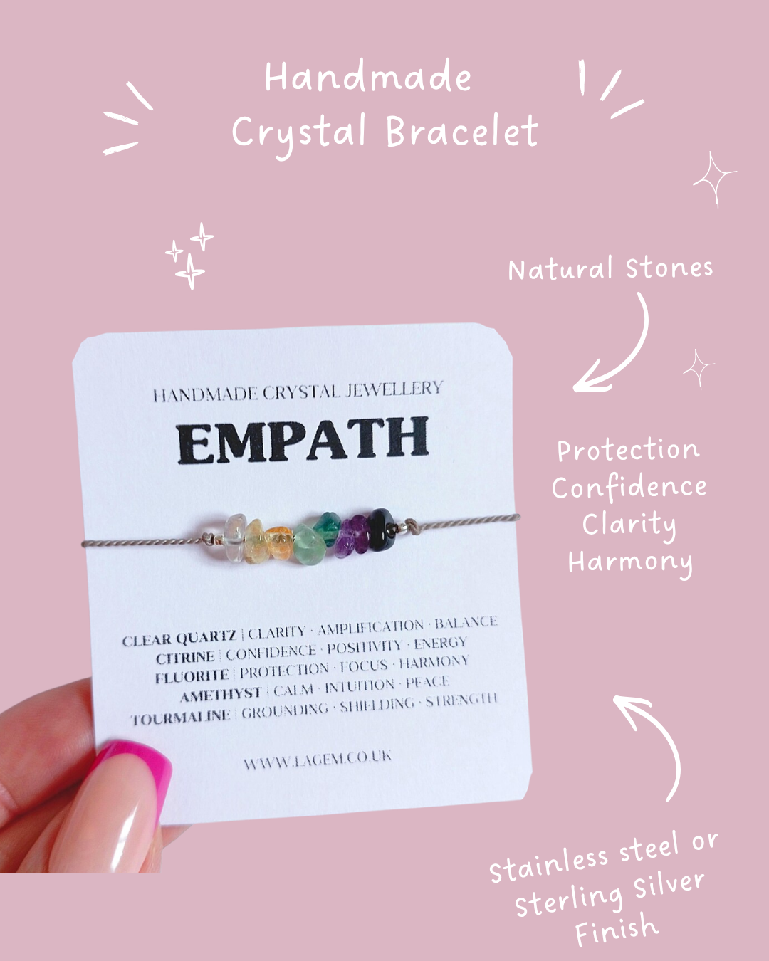 Empath Crystal Bracelet UK – Emotional Balance & Protection Jewellery