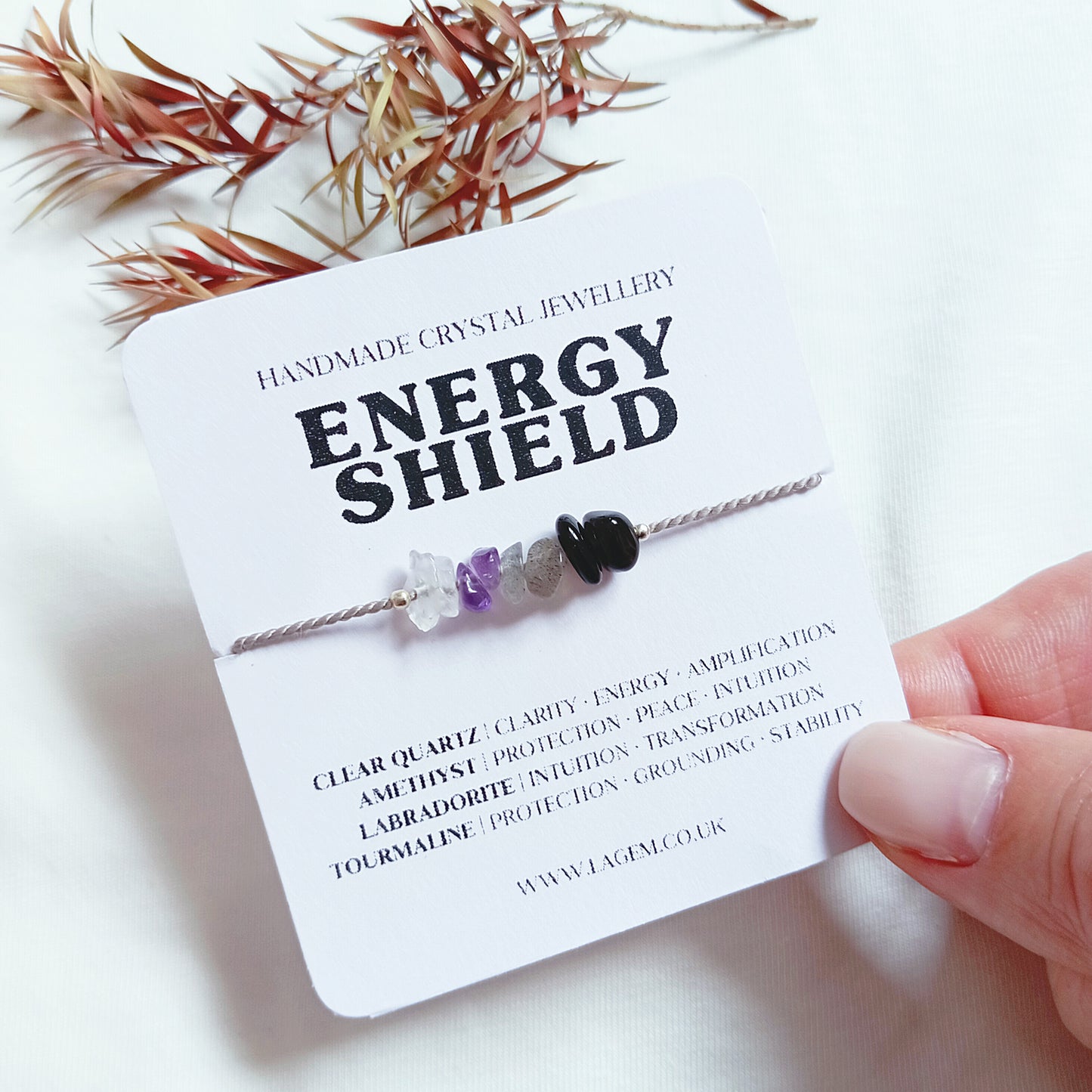 Energy Shield Crystal Bracelet | Protection, Clarity & Spiritual Balance