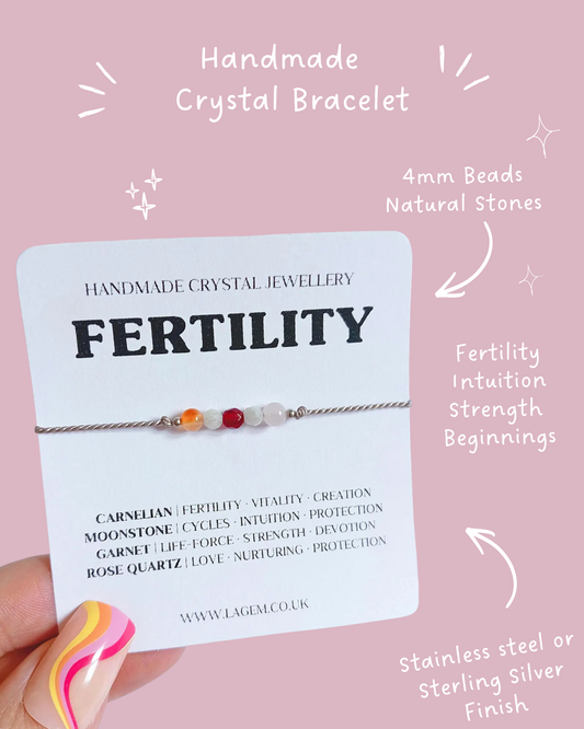 Fertility Crystal Bracelet | IVF ICSI TTC Support Gemstone Jewellery