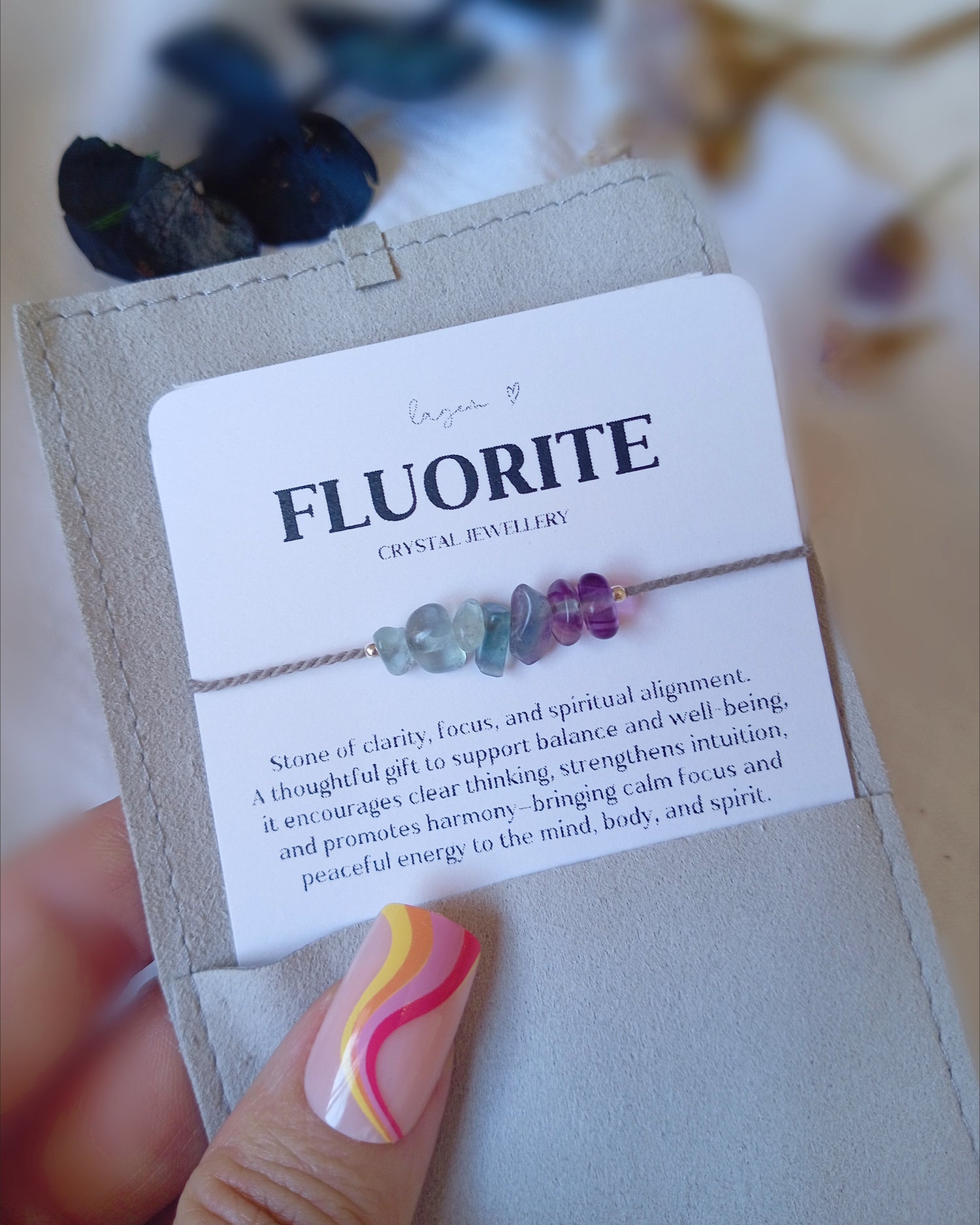 fluorite Custom Chips Crystal Bracelet | Dainty Raw Gemstone Jewellery