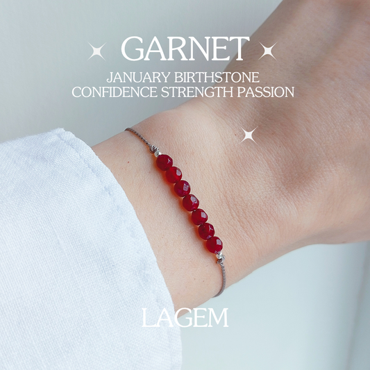 garnet crystal bracelet january birthstone