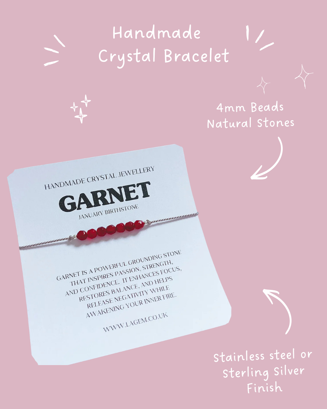 Minimalist Custom Crystal Bracelet | Birthstone Jewellery 7 Stones