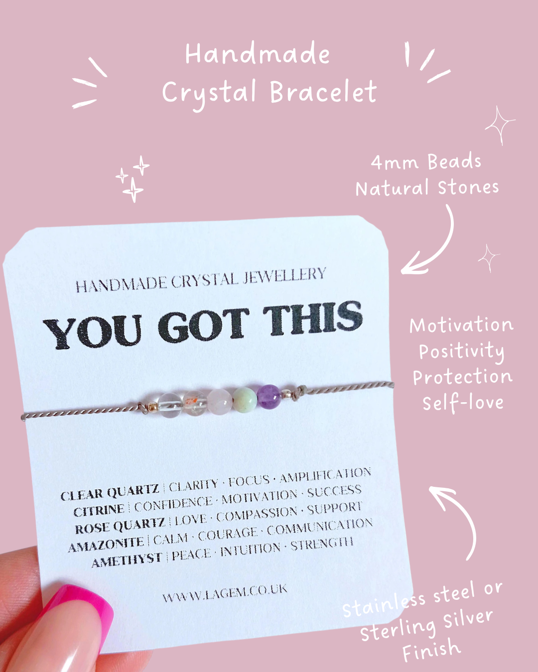 you got this crystal bracelet, ental health support gift
