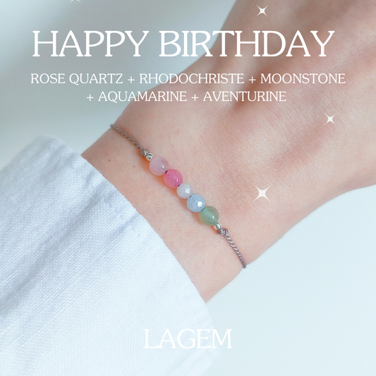 Happy Birthday Crystal Bracelet Gift | Positive Energy Gemstone Jewellery | birthday gift