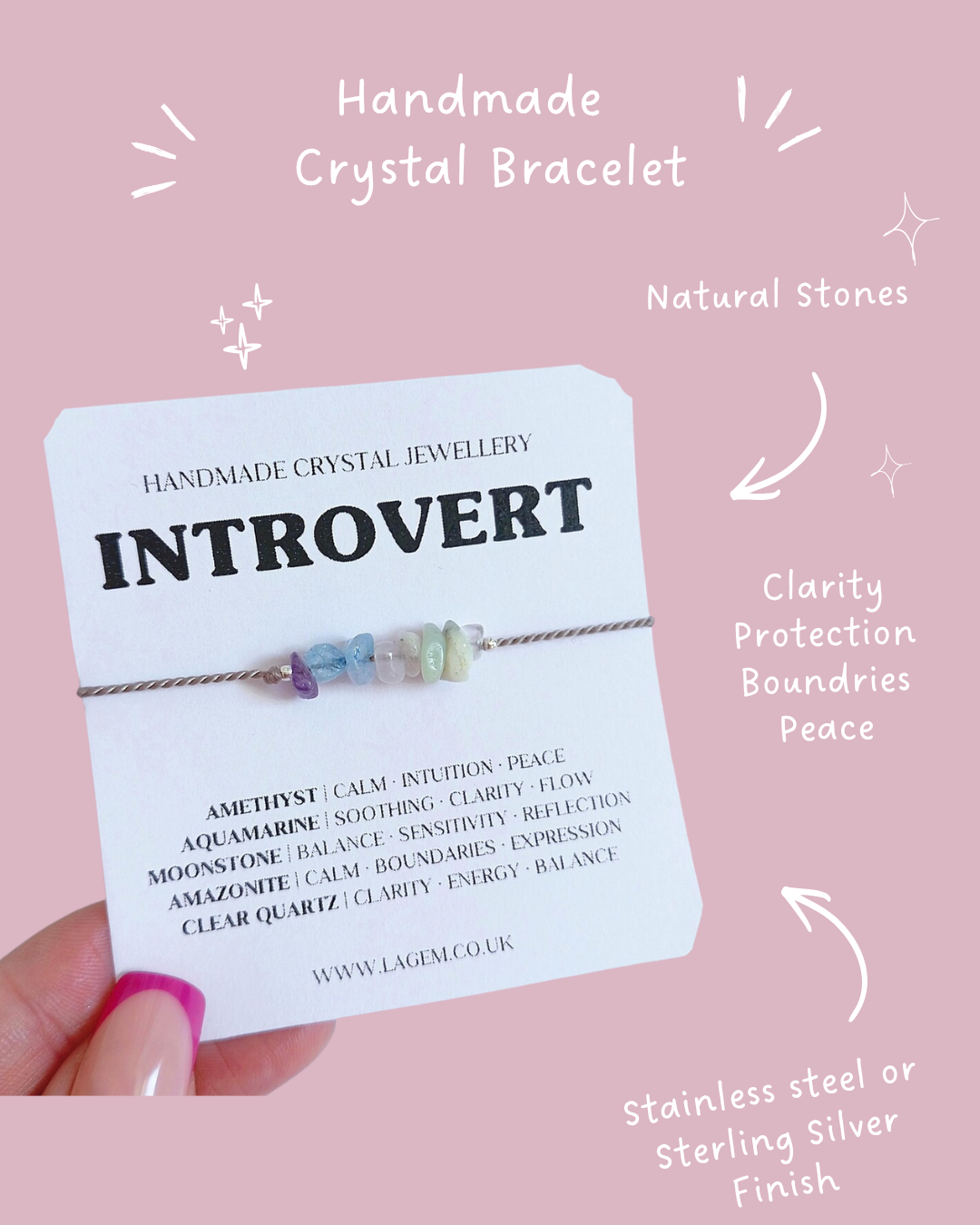 Introvert Energy Crystal Bracelet UK – Calm, Balance & Gentle Strength