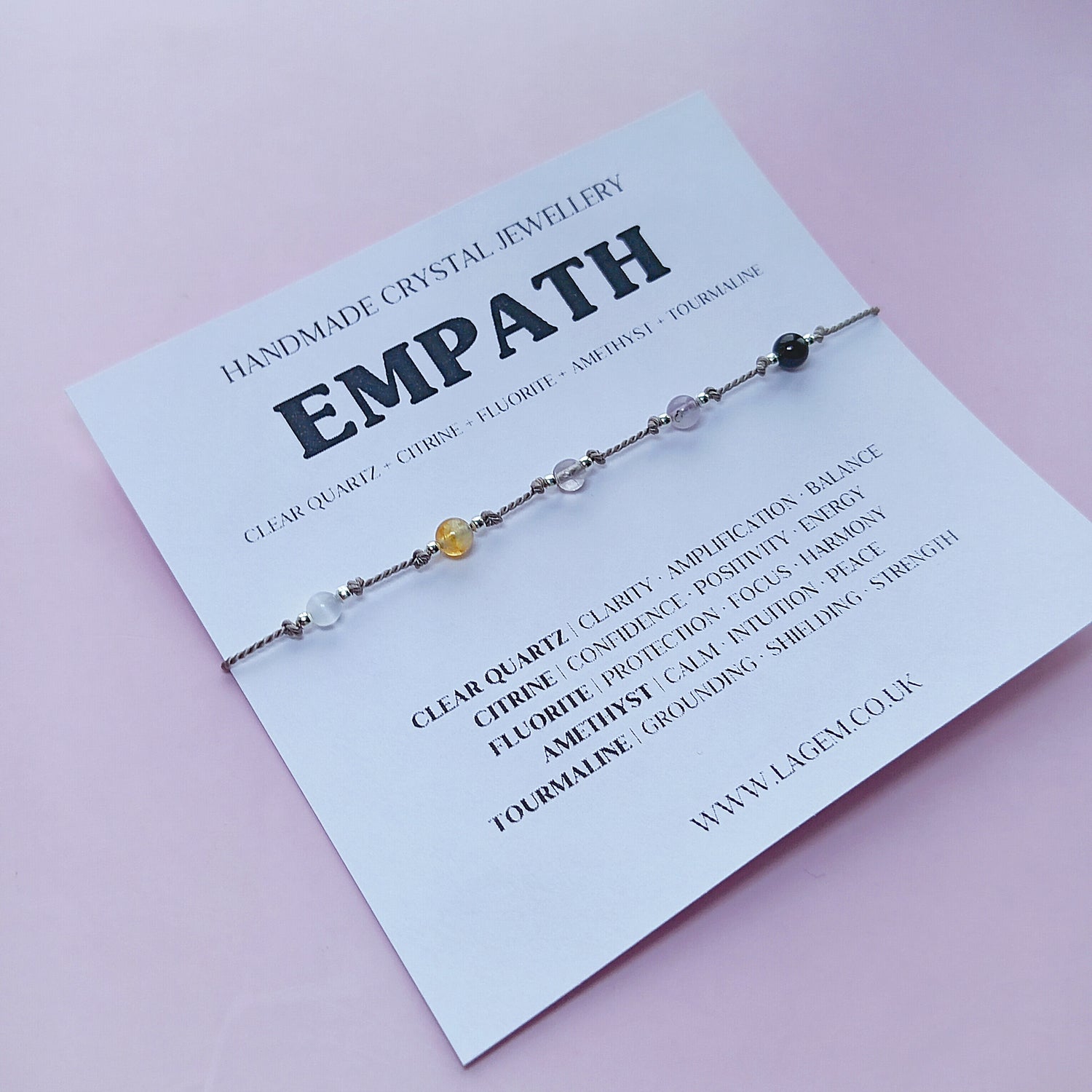 Knotted Crystal Bracelet – 5 Stone Custom or Ready Mix LAGEM