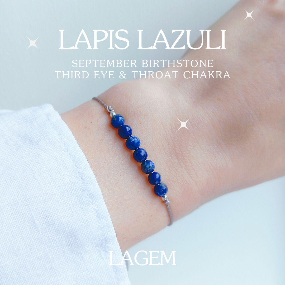 lapis lazuli crystal bracelet 4mm beads
