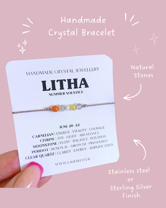 Litha Crystal Bracelet UK – Summer Solstice Jewellery for Abundance