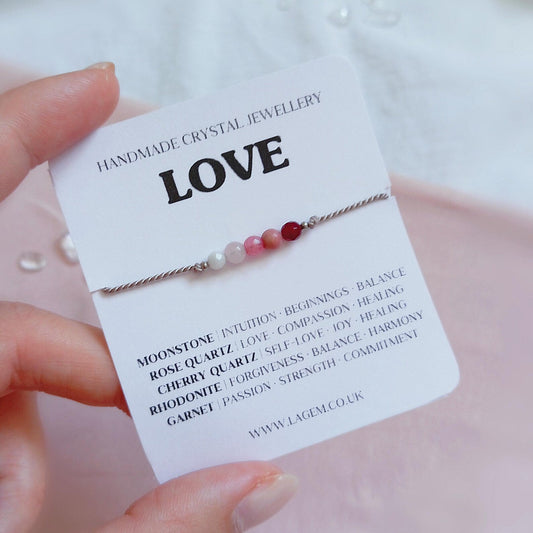 Love Crystal Bracelet UK – Self-Love, Compassion & Emotional Healing | Gemstone Jewellery