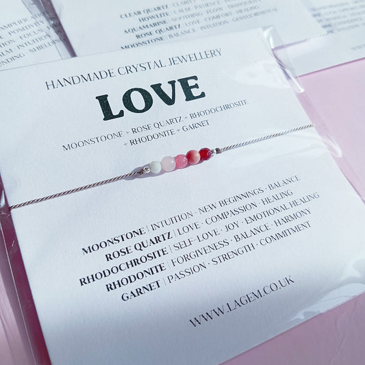 crystal bracelet for love, love wish jewellery, attract love