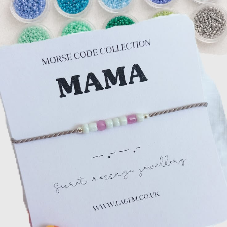 ustom morse code bracelet, seed beads jewellery on dainty silk cord