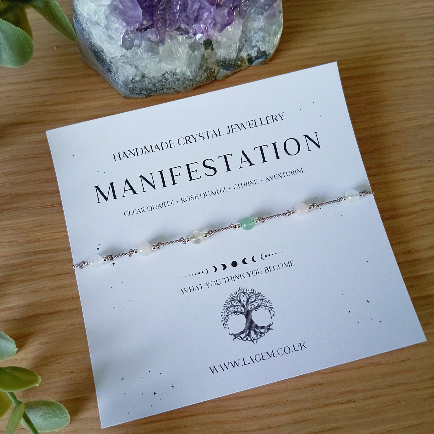 Manifestation crystal barcelet UK 4mm