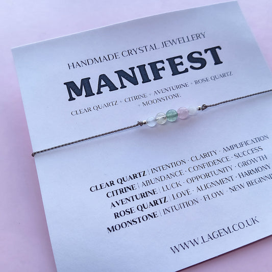 Manifest crystal bracelet