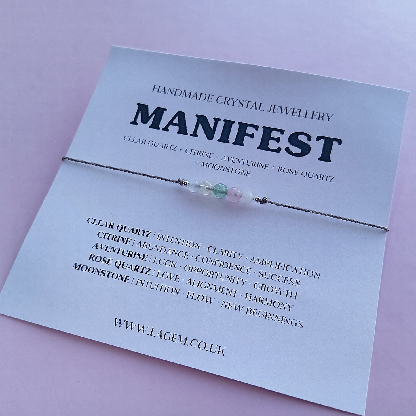 Manifestation crystal bracelet UK
