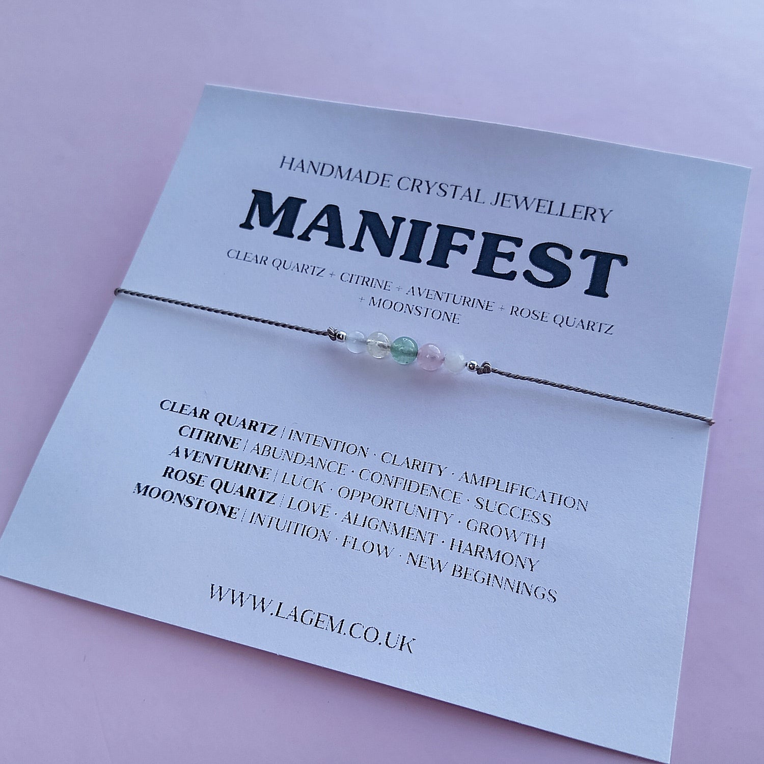 Manifestation crystal bracelet UK