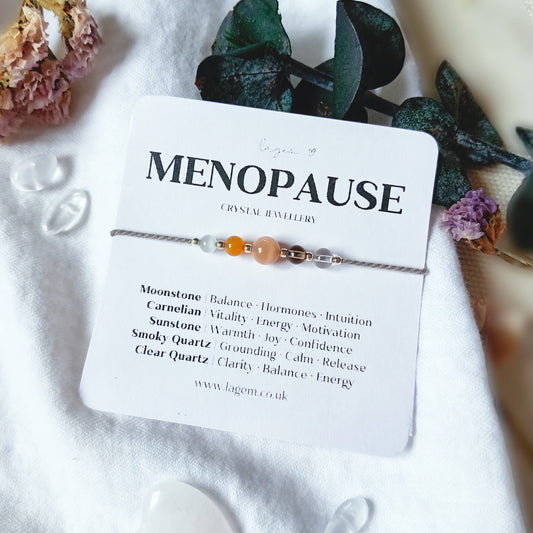 Menopause Support Crystal Bracelet – Women’s Wellness Jewellery Gift, Hormone Balance & Self Care Bracelet for Her
