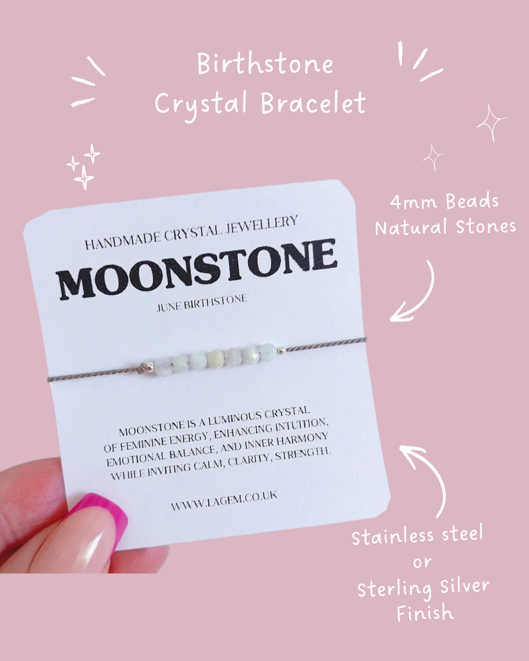 Birthstone Crystal Bracelet UK – Personalised Jewellery & Birthday Gift 4mm