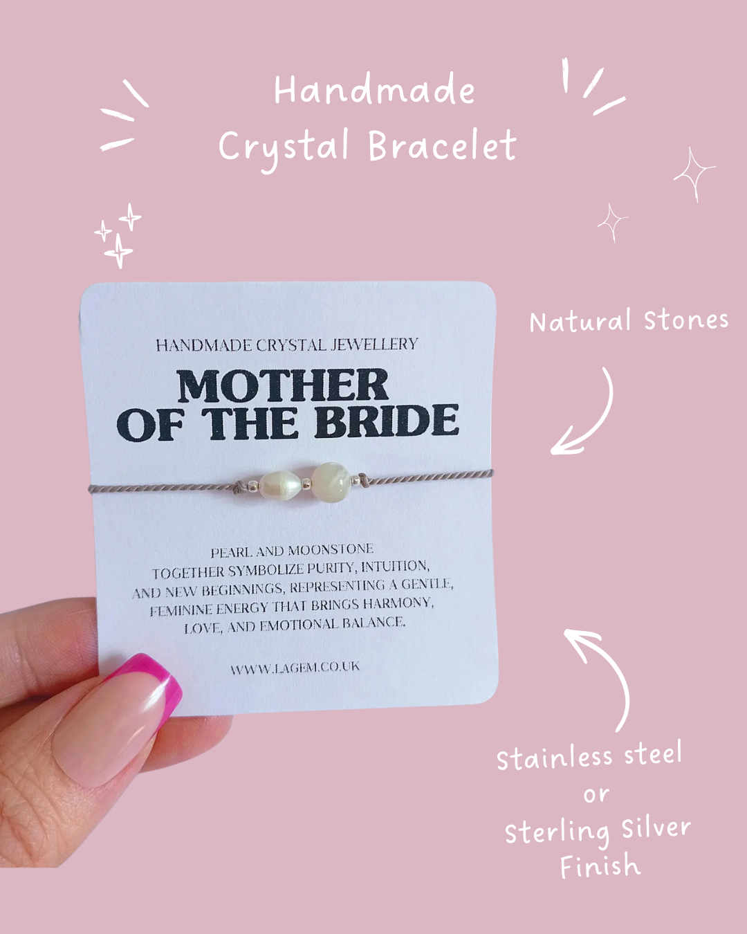 Pearl and Moonstone Bracelet | Minimalist Wedding Bracelet for Mother of the Bride Groom