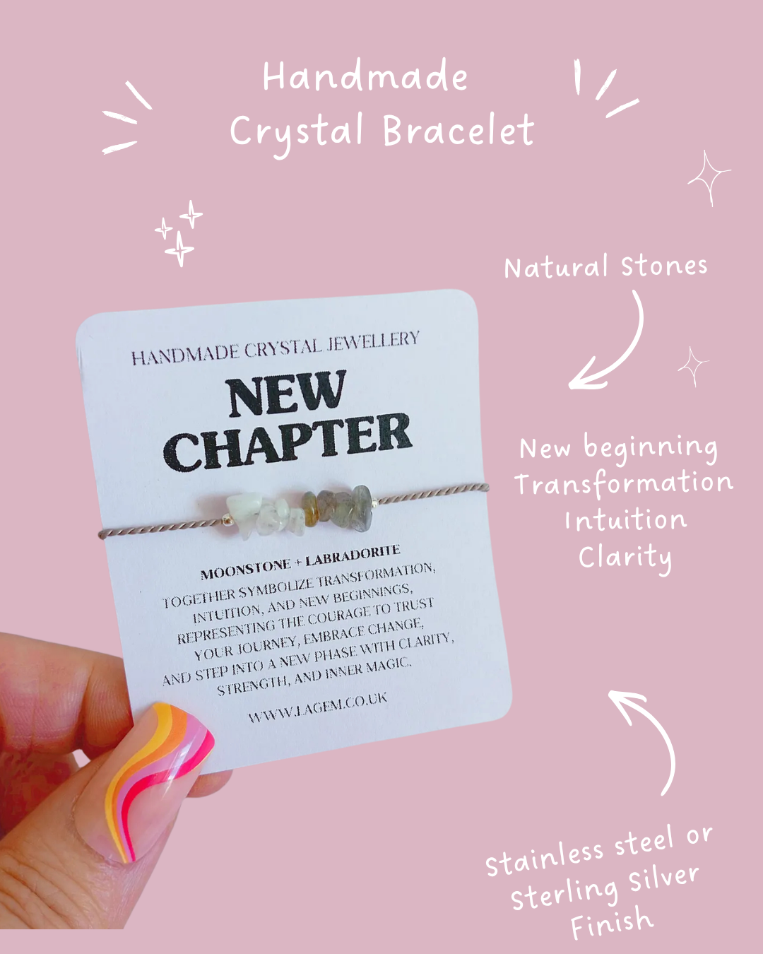 New Chapter Crystal Bracelet | Moonstone & Labradorite New Beginnings Gift