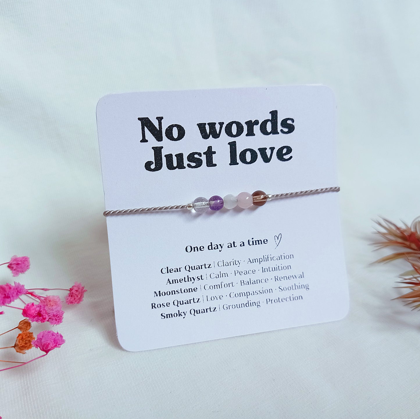 Support Crystal Bracelet, Grief and Loss Crystal Bracelet no words just love 