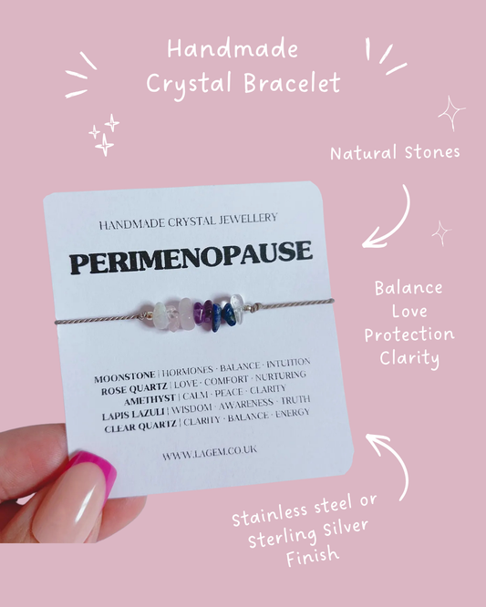 Perimenopause Crystal Bracelet, hormonal balance gift