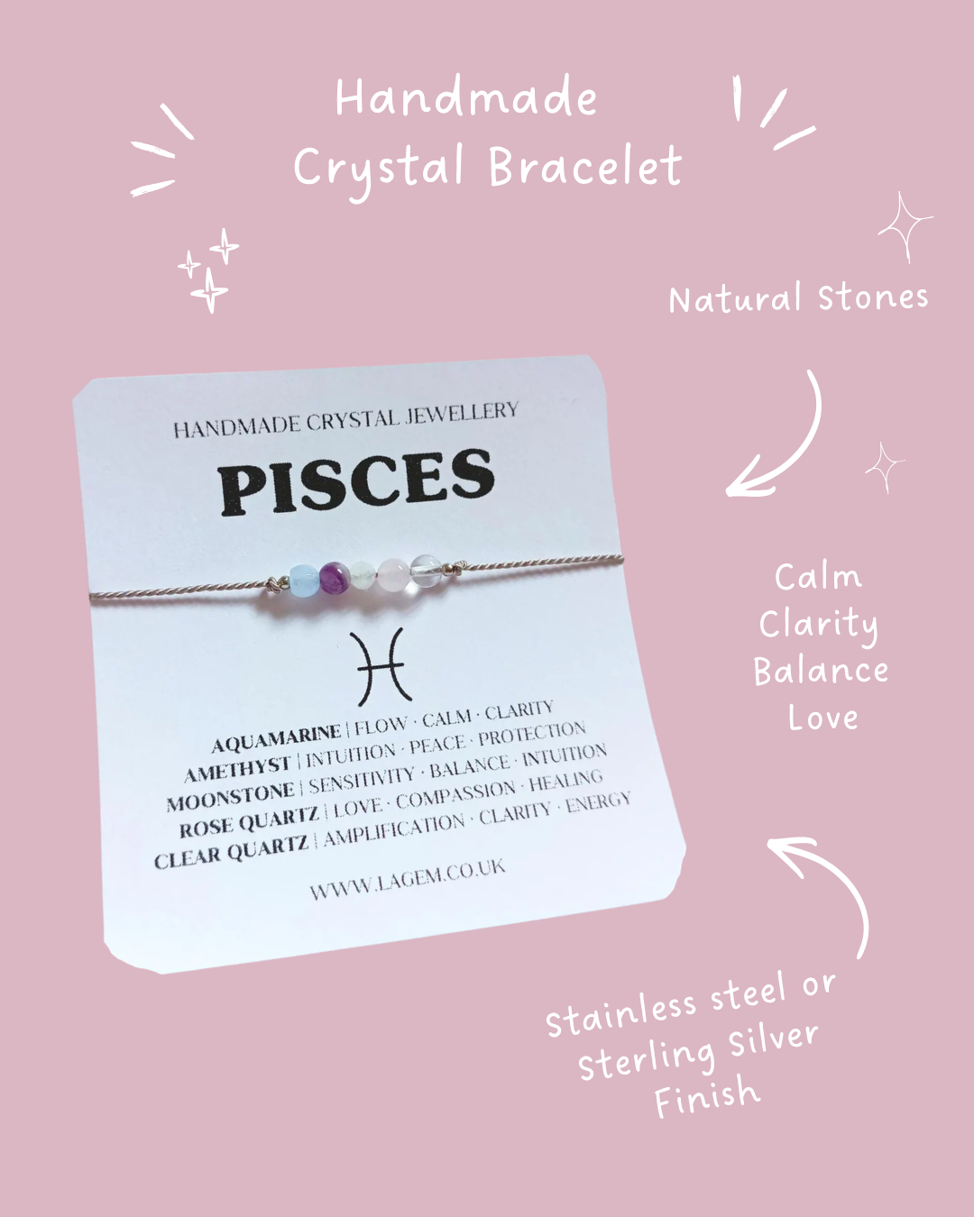 Zodiac Crystal Bracelet UK – Astrology Jewellery & Star Sign Gift