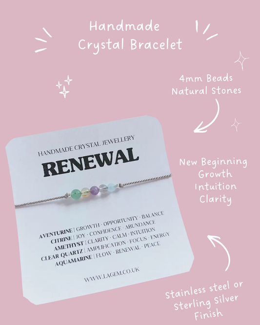 Renewal crystal bracelet, new beginning crystal bracelet