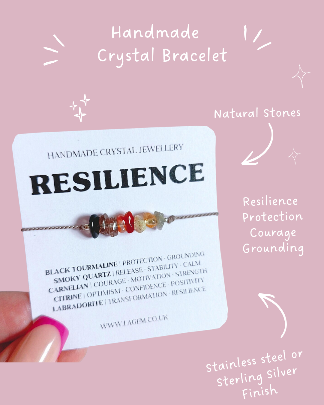 Resilience Crystal Bracelet UK – Courage & Empowerment Jewellery