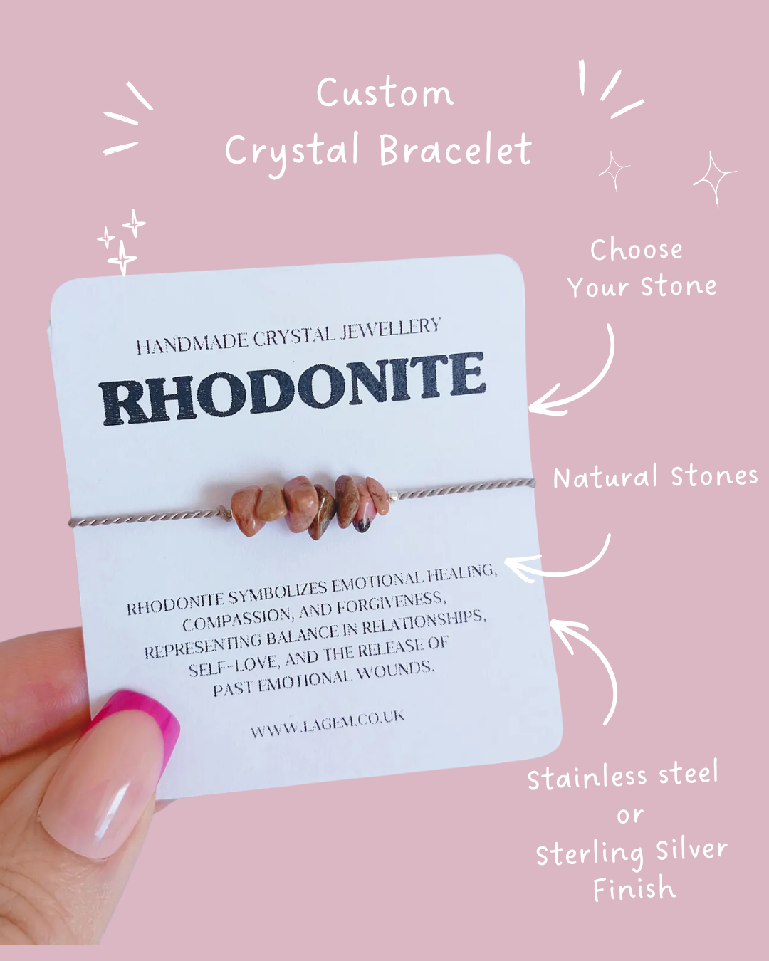 Custom Chips Crystal Bracelet | Dainty Raw Gemstone Jewellery