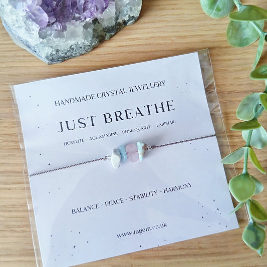 Just breathe Crystal Bracelet