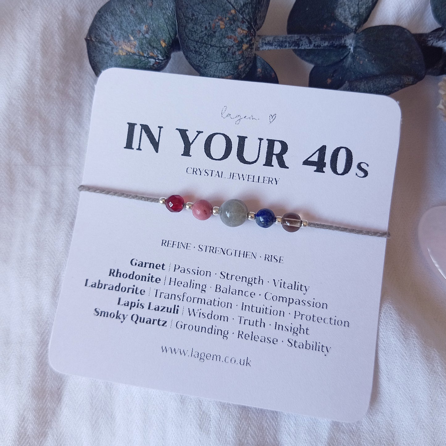 In your 40s Crystal Bracelet Gift, 40 Birthday Jewellery Gift