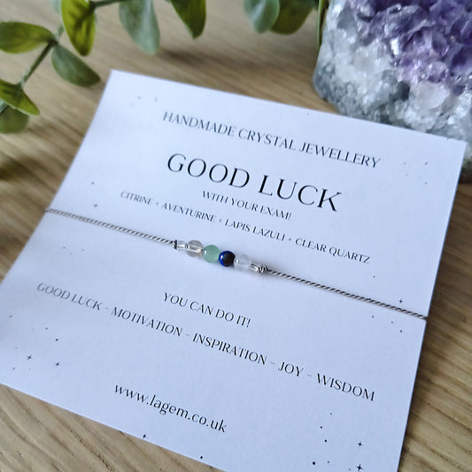 Good Luck with your exam Crystal Bracelet | Student exam Gift