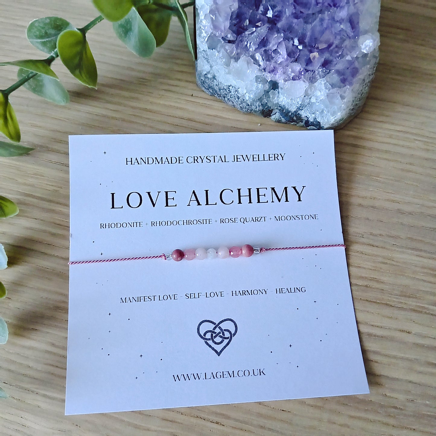 Love Alchemy Crystal Bracelet – Manifest Love, Self-Love & Emotional Harmony