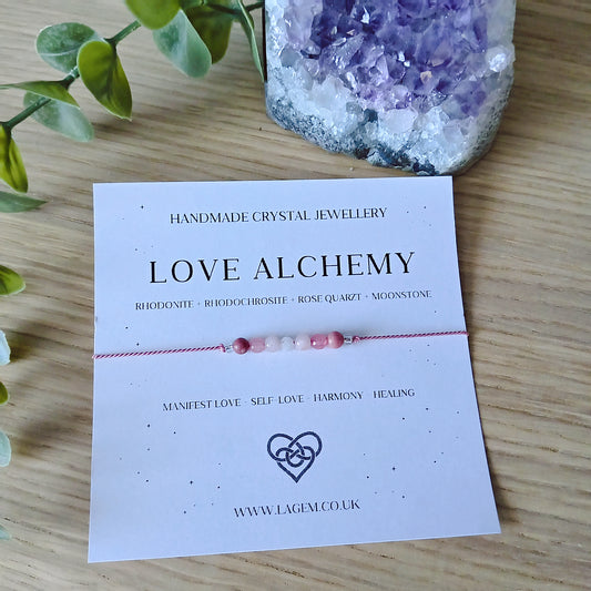 Love Alchemy Crystal Bracelet – Manifest Love, Self-Love & Emotional Harmony