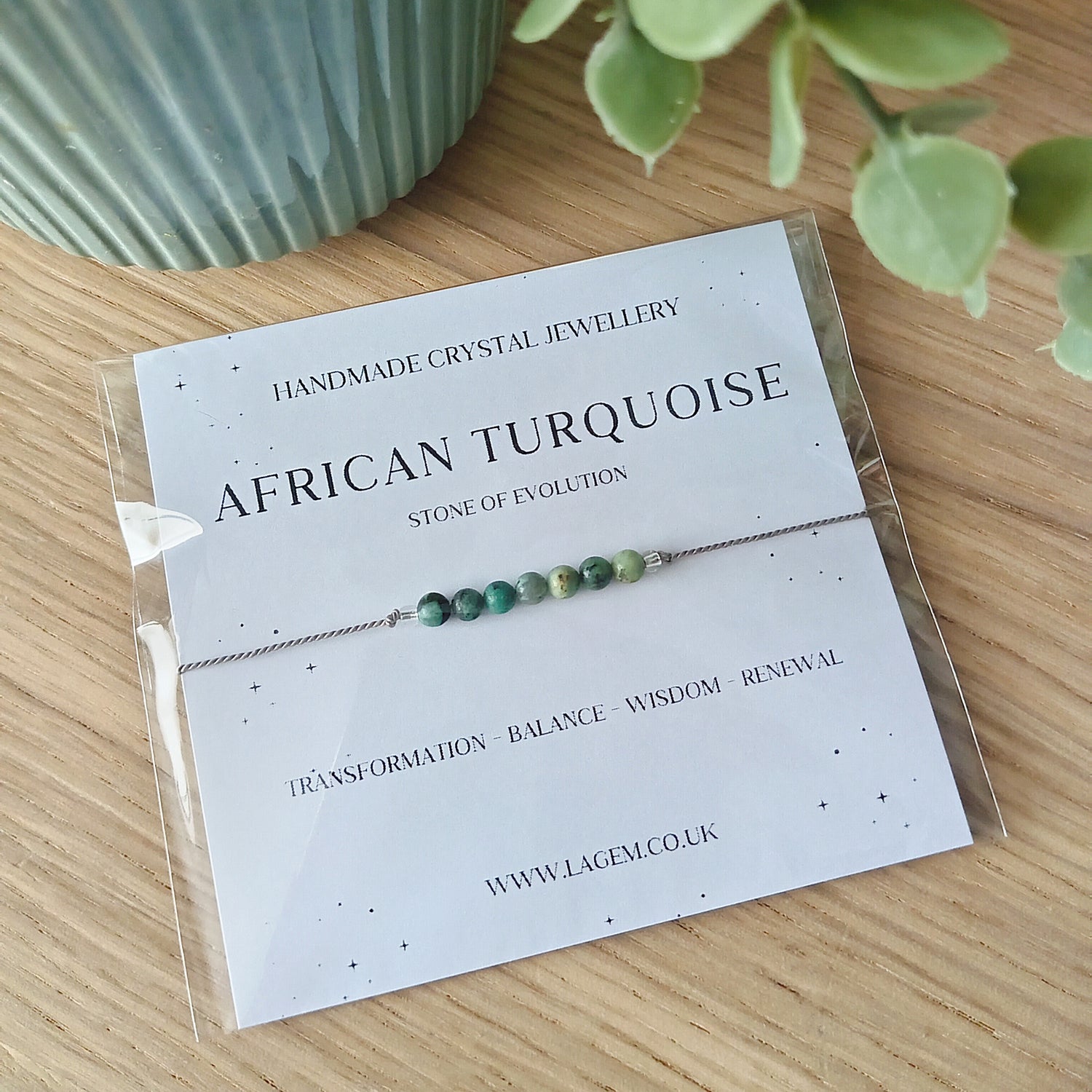 African Turquoise Crystal Bracelet 