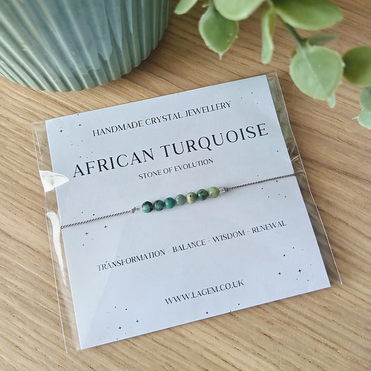 African Turquoise Crystal Bracelet 