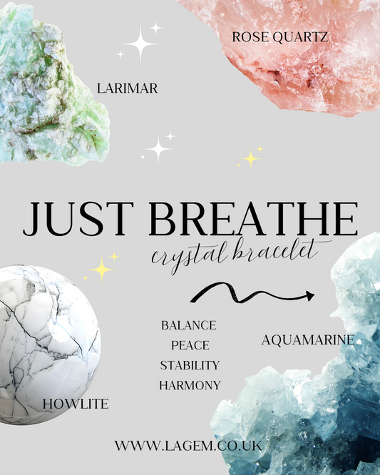 Just breathe calming crystal bracelet UK