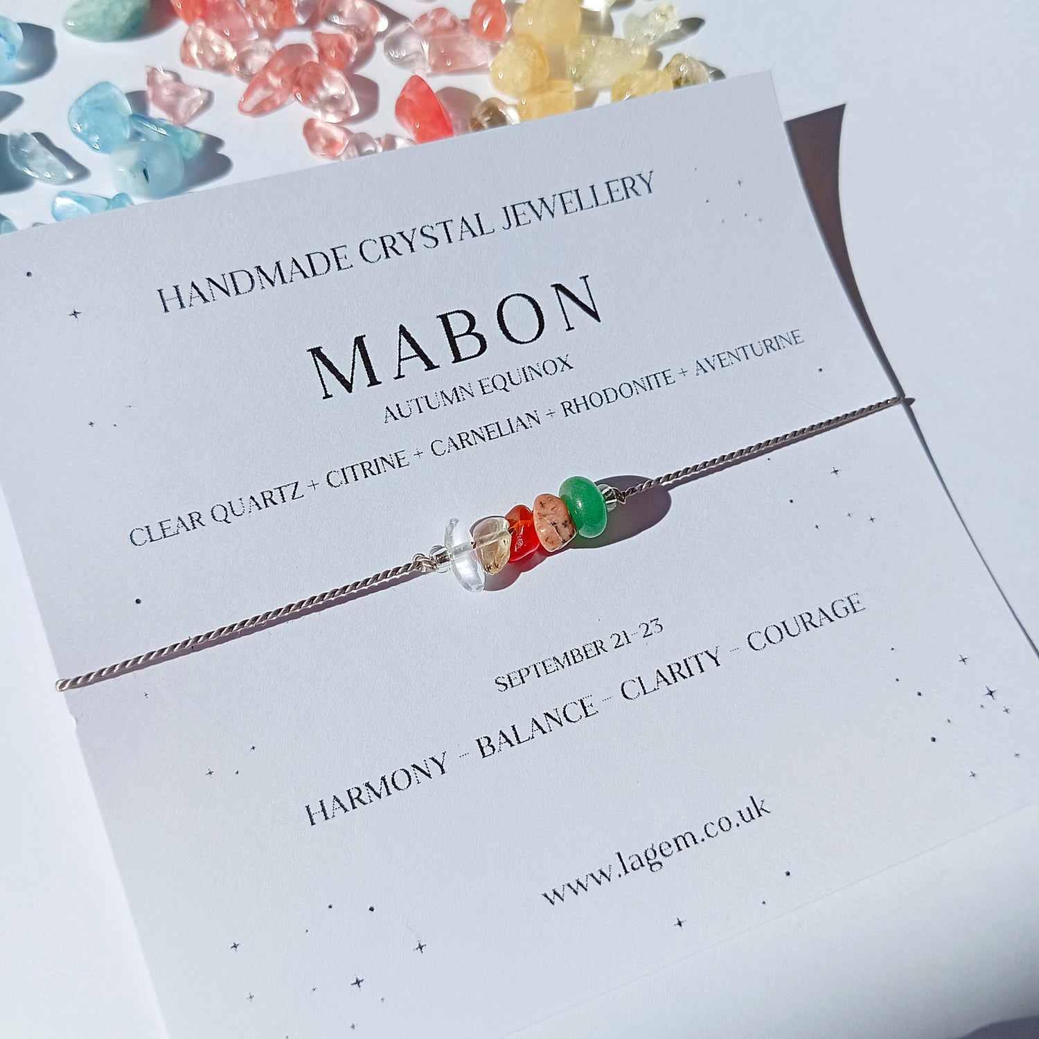 Mabon Crystal Bracelet Autumn Equinox Gift 