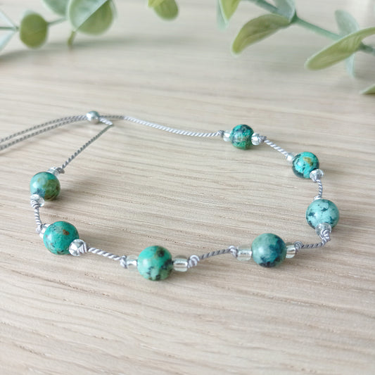 African Turquoise Knotted Bracelet | Stone of Evolution