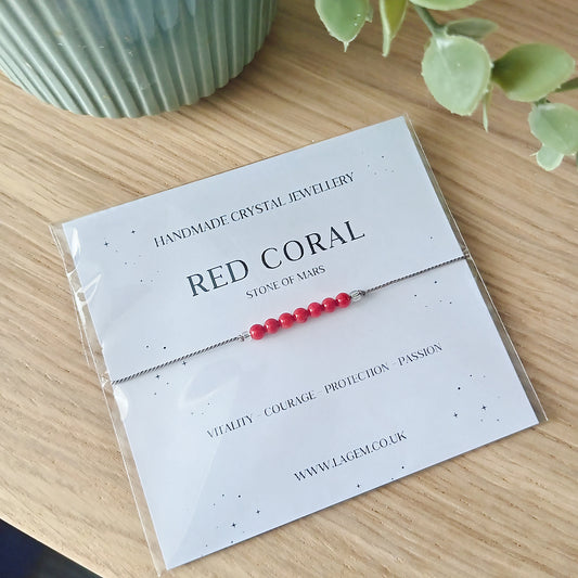 Red Coral Crystal Bracelet
