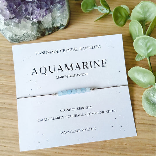 Aquamarine Crystal Bracelet 