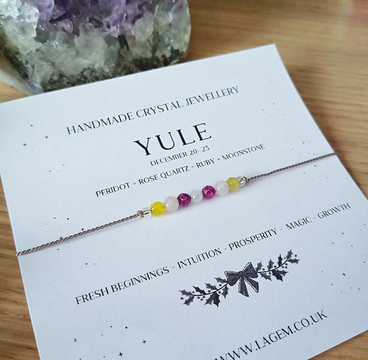 Yule Crystal Bracelet | Winter Solstice Gift | Christmas Jewellery
