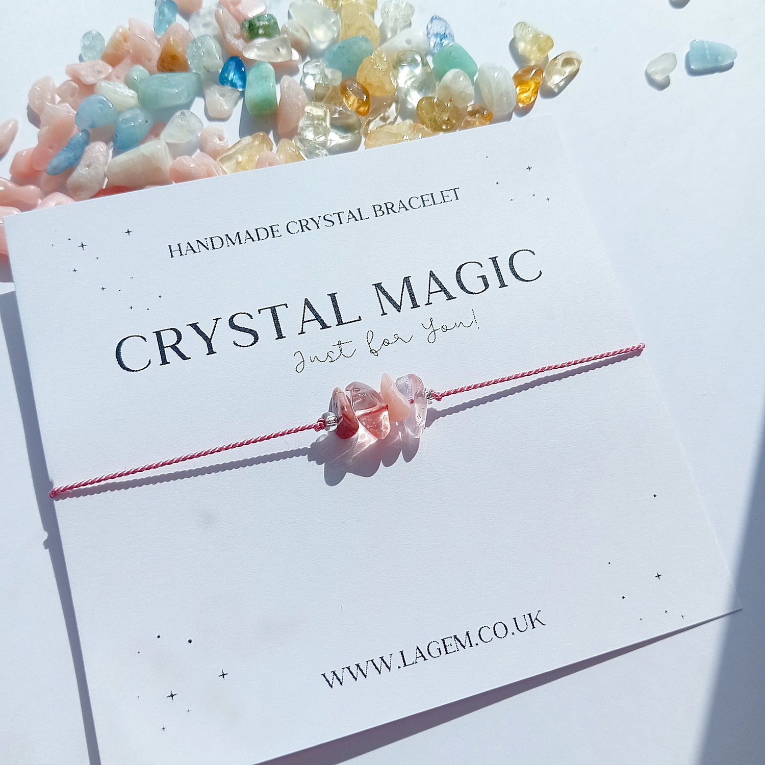 Custom Crystal Bracelet in UK minimalist silk jewellery 