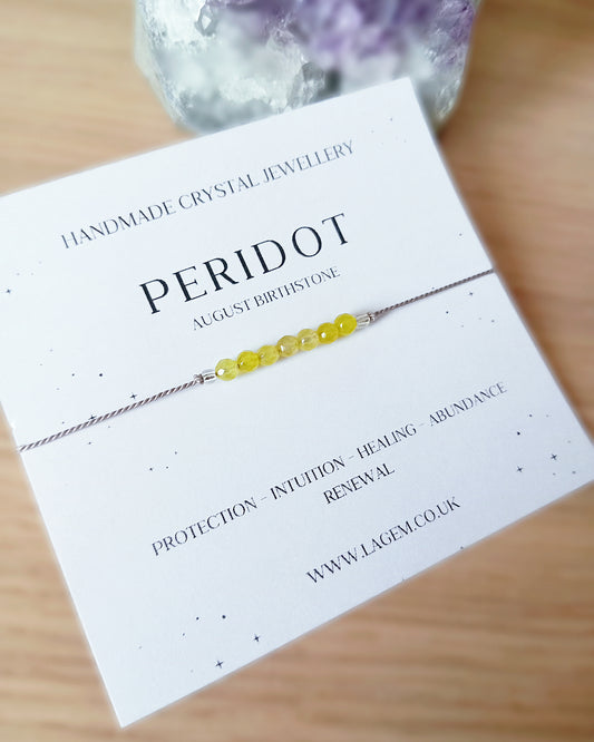 Peridot Crystal Bracelet | August Birthstone
