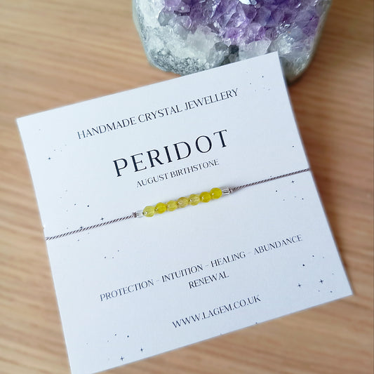 Peridot Crystal Bracelet