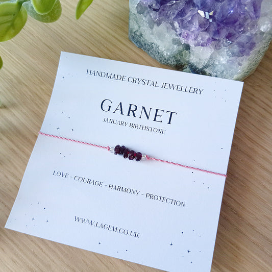 GARNET CRYSTAL BRACELET | janary birthstone gift