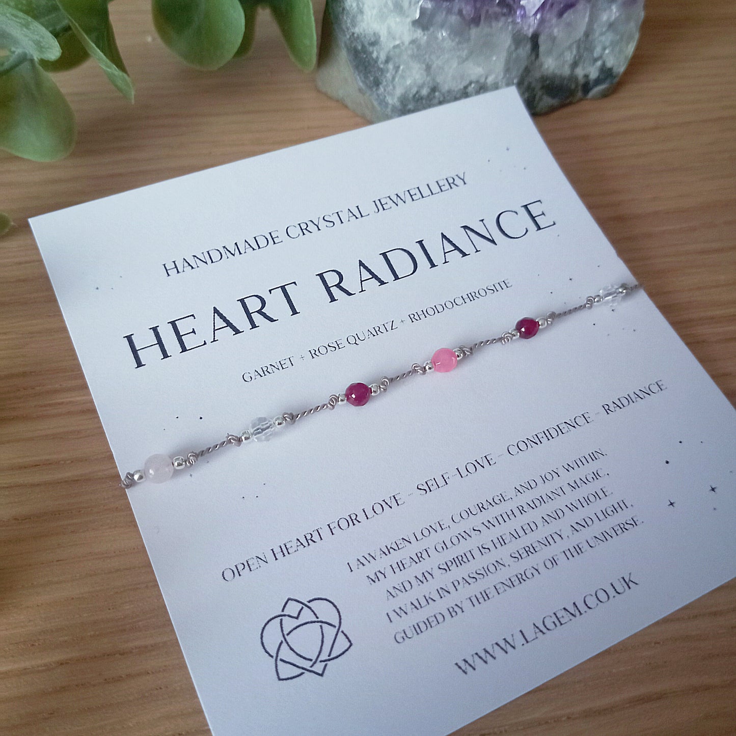 Heart Radiance Crystal Bracelet | Manifest Love Gift | Attract Love Jewellery