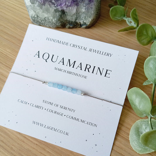 Aquamarine Bracelet March Birthstone 